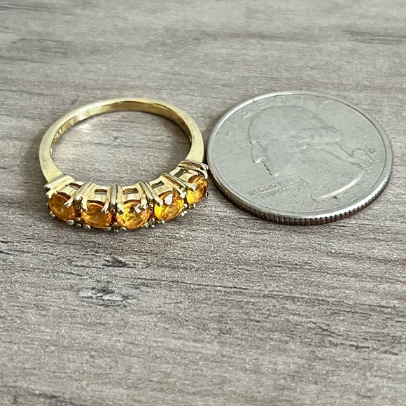 BBJ Honey Quartz and Gold Plated 925 Sterling Silver Ring - Size 7.5